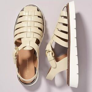 Anthropologie Women's Cream Fisherman Sport Sandals size 39